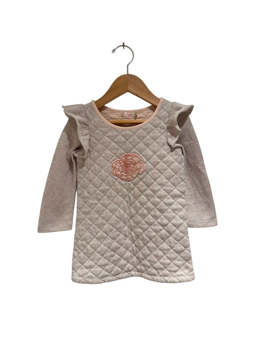 Billieblush Quilted Pink Dress w/ Metallic Threading - size 2